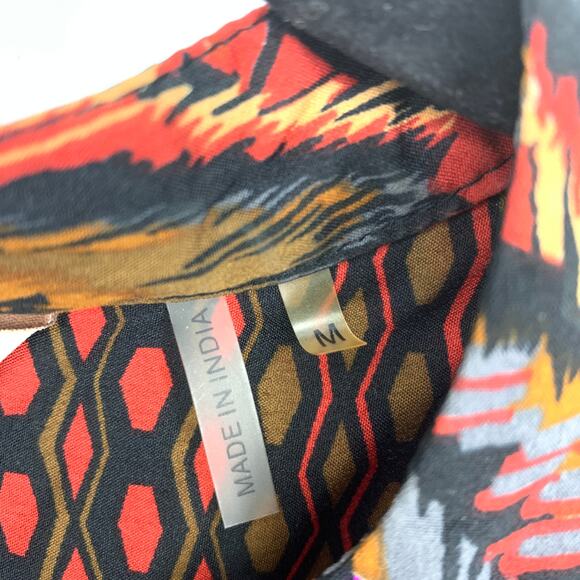 Soft Surroundings Tunic Top Women's Size M Aztec Print Long Sleeve Multicolor - Picture 7 of 8